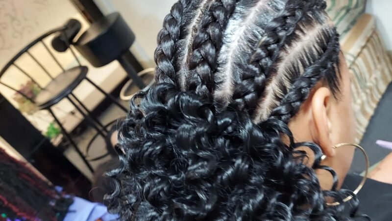 Cornrows with curls